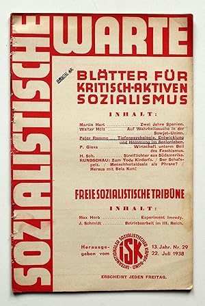 Sozialistische Warte. Blätter für kritisch-aktiven Sozialismus mit Freie sozialistische Tribüne. ...