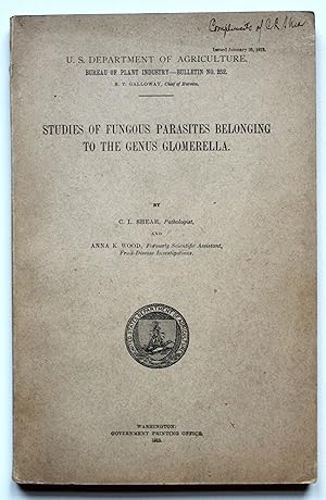 Bild des Verkufers fr Studies of fungous parasites belonging to the genus Glomerella. zum Verkauf von Versandantiquariat Hsl