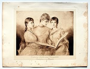 Victoria Sophie und Margarethe Prinzessinnen von Preussen. Heliogravure um 1890.