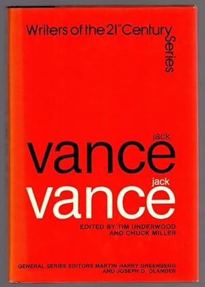 Bild des Verkufers fr Jack Vance (Writers of the 21st Century) by Jack Vance (First Edition) zum Verkauf von Heartwood Books and Art