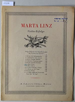 Immagine del venditore per G. Bizet: Arioso. [= Marta Linz Violin-Erfolge] Frei bearb. v. Marta Linz. venduto da Antiquariat hinter der Stadtmauer