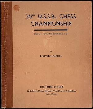 Bild des Verkufers fr 30th U S S R Chess Championship zum Verkauf von The Book Collector, Inc. ABAA, ILAB
