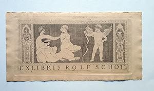 Exlibris, Ex libris, Kleingraphik - Künstler: Rolf Schott - orig. Radierung, 25,5x13 cm auf Bütte...