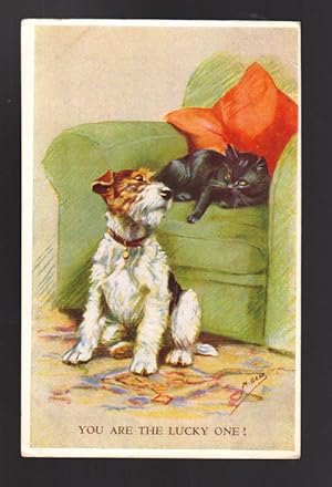 You are the Lucky One-Terrier Dog & Cat Postcard