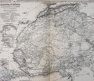 West Africa Guinea Morocco Sahara Desert Benin 1879 Petermann detailed map