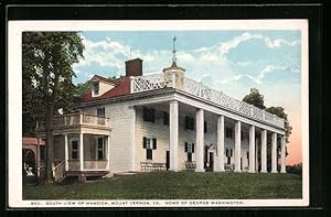 Imagen del vendedor de Postcard Mount Vernon, VA, Home of George Washington, South View of Mansion a la venta por Bartko-Reher