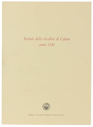 Image du vendeur pour STATUTI DELLA LOCALITA' DI CALUSO - ANNO 1510.: mis en vente par Bergoglio Libri d'Epoca