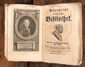Bild des Verkufers fr Allgemeine deutsche Bibliothek, des neun und siebenzigstes Bandes, erstes Stck zum Verkauf von Antiquariat Liber Antiqua