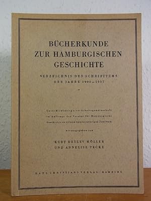 Bild des Verkufers fr Bcherkunde zur hamburgischen Geschichte. Verzeichnis des Schrifttums der Jahre 1900 - 1937 zum Verkauf von Antiquariat Weber