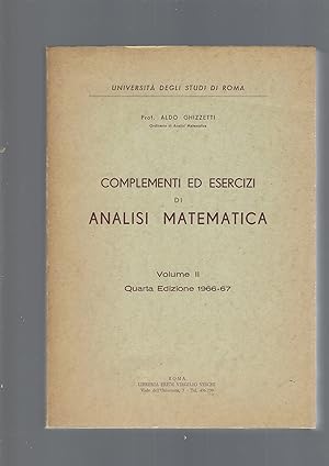 COMPLEMENTI ED ESERCIZI DI ANALISI MATEMATICA, vol II