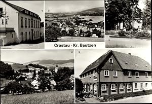 Bild des Verkufers fr Ansichtskarte / Postkarte Crostau Schirgiswalde Kirschau Oberlausitz, Zentralschule Elektronik, Krankenhaus, Cafe, Eisbar zum Verkauf von akpool GmbH