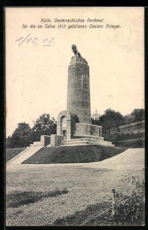 Bild des Verkufers fr Ansichtskarte Kulm, sterreichisches Denkmal fr die im Jahre 1813 gefallenen sterreichischen Krieger zum Verkauf von Bartko-Reher