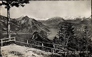 Ansichtskarte / Postkarte Bürgenstock Kanton Nidwalden, Blick von Känzeli auf Vitznau aund die Alpen