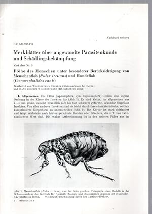 Flöhe des Menschen unter besonderer Berücksichtigung von Menschenfloh (Pulex irritans) und Hundef...