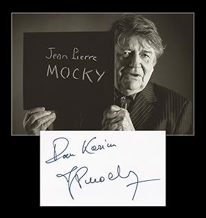 Seller image for Jean-Pierre Mocky (1929-2019) - Carte ddicace en personne + Photo - 90s for sale by PhP Autographs