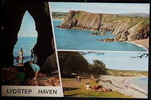 Lydstep Cliffs Smugglers Cave Wales Postcard