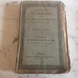 Mémoires de DURAND de MAILLANE 1729 - 1814 Député d' ARLES et fragment par le Comte LANJUINAIS