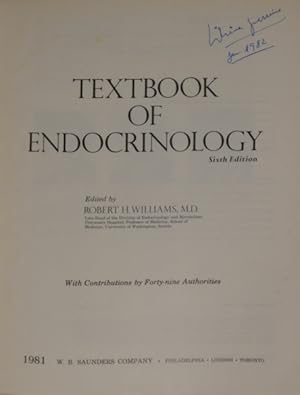 Immagine del venditore per TEXTBOOK OF ENDOCRINOLOGY. [6. EDIO] venduto da Livraria Castro e Silva