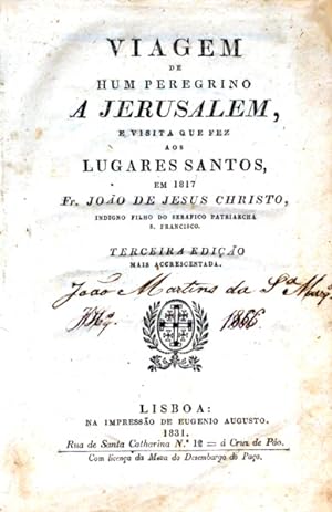 Seller image for VIAGEM DE HUM PEREGRINO A JERUSALEM, for sale by Livraria Castro e Silva