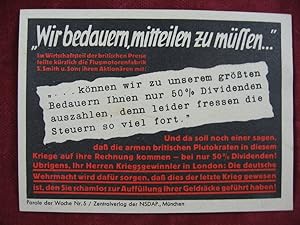 NS-Propagandazettel: Parole der Woche Nr. 5, 1941: Wir bedauern, mitteilen zu müssen.