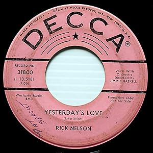 Imagen del vendedor de Yesterday's Love / Come Out Dancin' [7" 45 rpm Promo Single] a la venta por Kayleighbug Books, IOBA