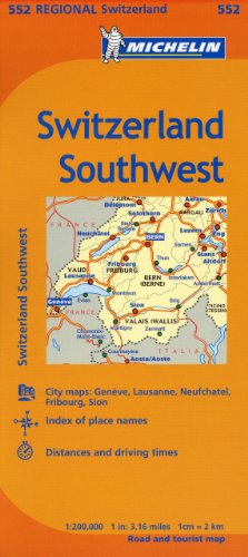 Bild des Verkufers fr Michelin Switzerland: Southwest Map 552 (Maps/Regional (Michelin)) by Michelin [FRENCH LANGUAGE - Map ] zum Verkauf von booksXpress