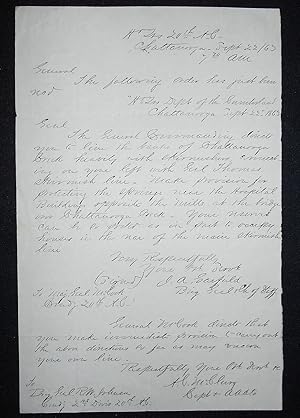 Handwritten Letter from Acting Assistant Adj. Gen. Alexander C. McClurg to Brig. Gen. R. W. Johns...