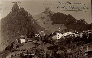 Ansichtskarte / Postkarte Gruyères Kanton Freiburg Schweiz, Totalansicht, Dent de Broc, Dent du C...