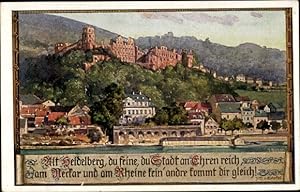 Künstler Ansichtskarte / Postkarte Durst, Heidelberg am Neckar, Schloss, Alt Heidelberg du feine