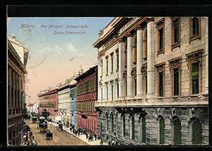 Immagine del venditore per Ansichtskarte Milano, Via Manzoni, Palazzo della Banca Commerciale, Strassenbahn venduto da Bartko-Reher