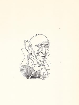 Seller image for Portrt. Karikatur. Ganzfigrliche Darstellung. Lichtdruck nach einer Zeichnung von David Levine, ca. 17,5 x 11 cm, 1967. for sale by Antiquariat Michael Eschmann