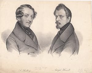 Doppelporträt. Brustbilder. Lithographie, ca. 14 x 17 cm, o. J.