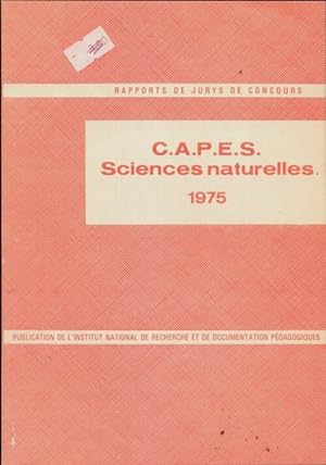 CAPES sciences naturelles 1975 - Collectif