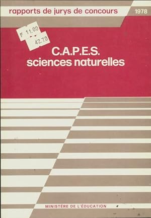 CAPES sciences naturelles 1978 - Collectif