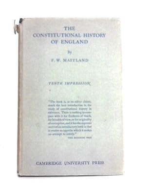 Bild des Verkufers fr The Constitutional History of England: a Course of Lectures zum Verkauf von World of Rare Books