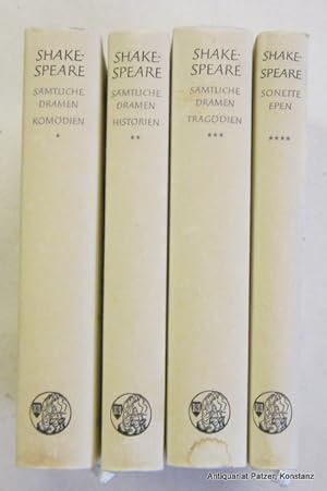 Sämtliche Dramen. 3 Bände. - Sonette. Epen. Zusammen 4 Bände. München, Winkler, 1967-1968. Hellgr...