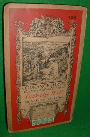 ORDNANCE SURVEY CONTOURED ROAD MAP OF TUNBRIDGE WELLS