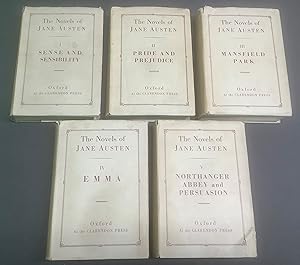 Imagen del vendedor de THE NOVELS OF JANE AUSTEN: Sense and Sensibility; Pride and Prejudice; Mansfield Park; Emma; Northanger Abbey & Persuasion (5 Volumes, Complete) The Text based on Collation of the Early Editions by R.W. Chapman. With Notes, Indexes and Illustrations from Contemporary Sources. a la venta por Chaucer Bookshop ABA ILAB