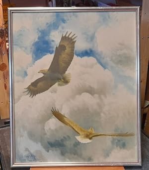 Chromolithografie "Die letzten Adler" (in der Platte "Till Bengt Berg and Bruno Liljefors 1923" s...