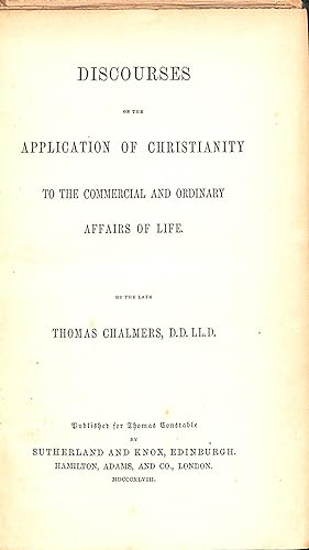 Bild des Verkufers fr Discourses on the Application of Christianity to the Commercial and Ordinary Affairs of Life zum Verkauf von WeBuyBooks