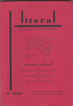 Bild des Verkufers fr 50 Nmeros de Litoral .Origenes de la vanguardia espaola 1926-1936 .Nmeros 49-50 zum Verkauf von LIBRERA GULLIVER