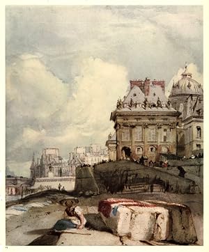 The Institut in Paris,Vintage Watercolor Print