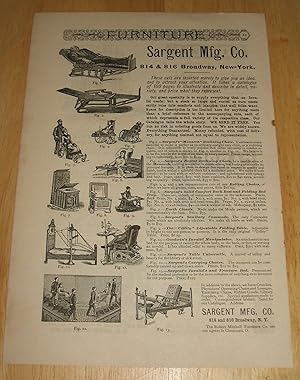 1888 Illustrated Advertisement for the Sargent Reclining Chair