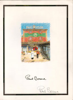 Menu for Paul Bocuse. Hiver 1992-1993. Signed