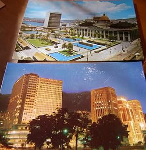 Two Vintage Hong Kong Post Cards. Hong Kong Hilton; Statue Square & City Hall in Victoria City.