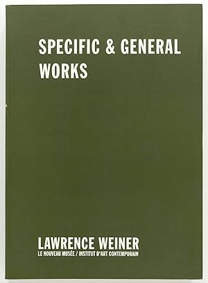 Image du vendeur pour Lawrence Weiner: Specific & General Works mis en vente par Zed Books