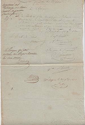 Document autographe d'Auguste Papavoine signé