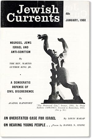 Immagine del venditore per Negroes, Jews, Israel and Anti-Semitism. As seen by a leader of the Negro freedom movement" [In] Jewish Currents - Vol.22, No.1 (January, 1968) venduto da Lorne Bair Rare Books, ABAA