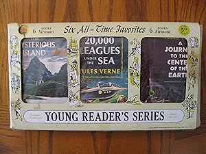 Seller image for Young Reader's Series Display Case with Lot of Six (6) Airmont Paperback Classics, including: Gulliver's Travels; Selected Stories and Poems of Edgar Allan Poe; A Connecticut Yankee in King Arthur's Court; The Legend of Sleepy Hollow and Other Stories; Around the World in 80 Days, and; The Stort Stories of Guy de Maupassant for sale by Clarkean Books