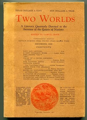 Bild des Verkufers fr Two Worlds: A Literary Quarterly Devoted to the Increase of the Gaiety of Nations - Volume One, Number Two, December 1925 zum Verkauf von Between the Covers-Rare Books, Inc. ABAA